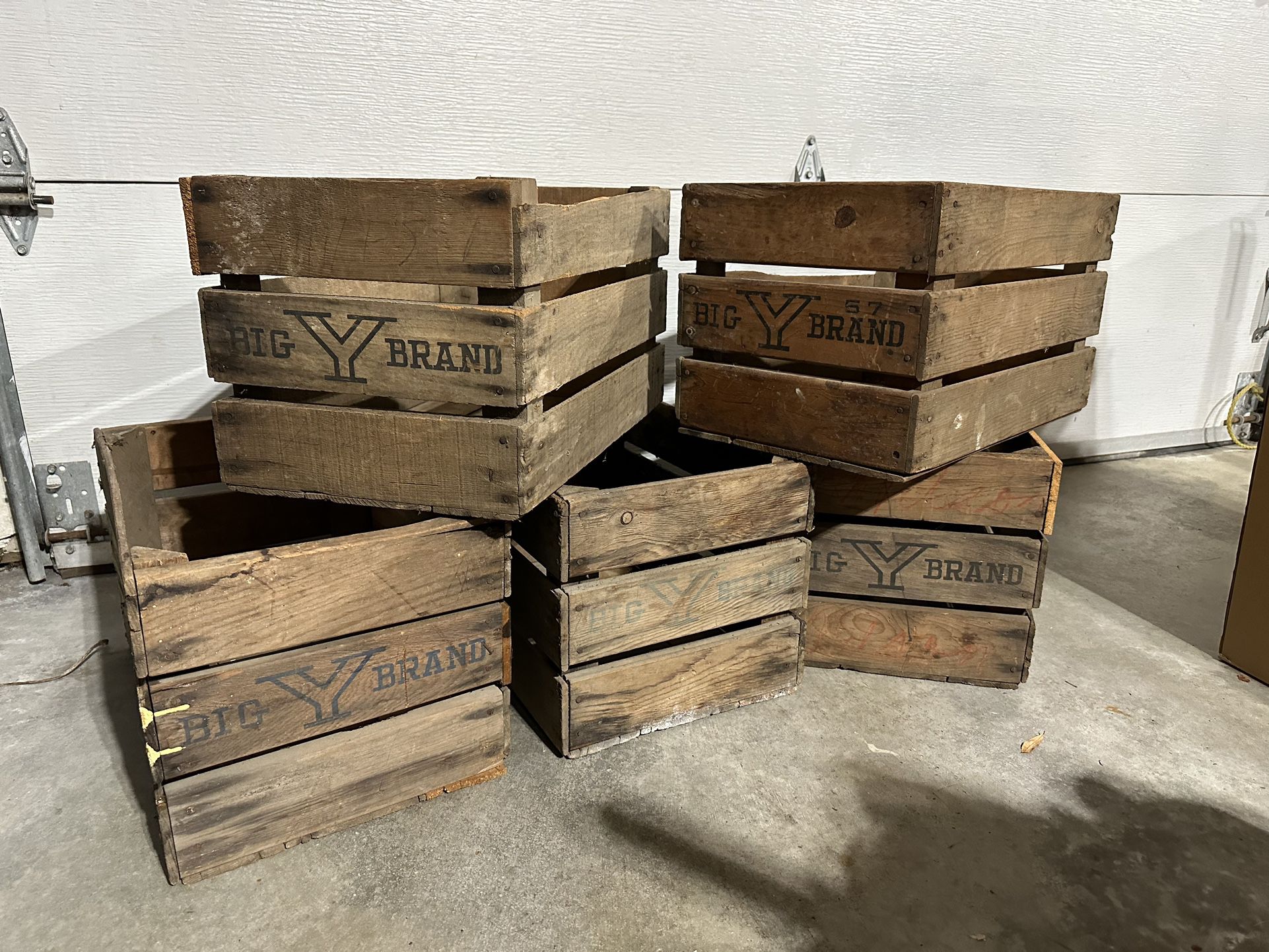 Vintage Big Y Brand  Fruit Crates