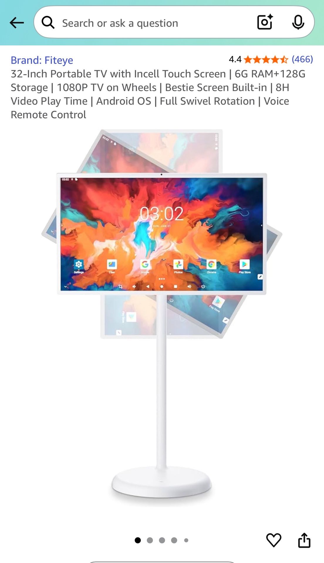 32-Inch Portable TV with Incell Touch Screen