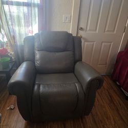 Leather reclining sofa