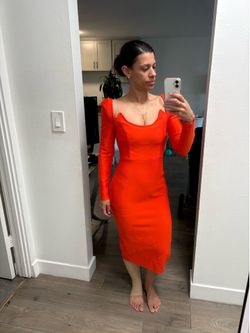 Orange Bodycon Midi Dress – Never Worn