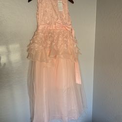 Girls Long Flower Girl Dress Color Pink Size 10/12 $20
