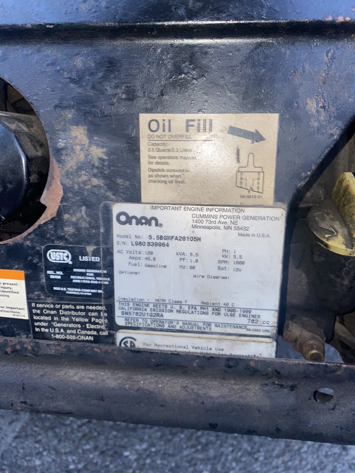 Onan Marquis Generator