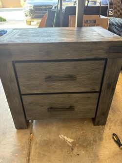 One like new Dark gray, solid wood nightstand