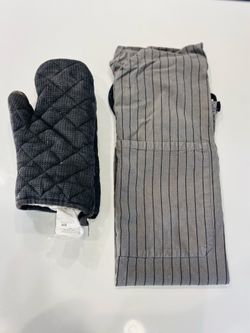 IKEA Oven Mitt and Striped Apron Set