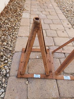 Vintage Heavy-Duty Steel Jack Stands—pair