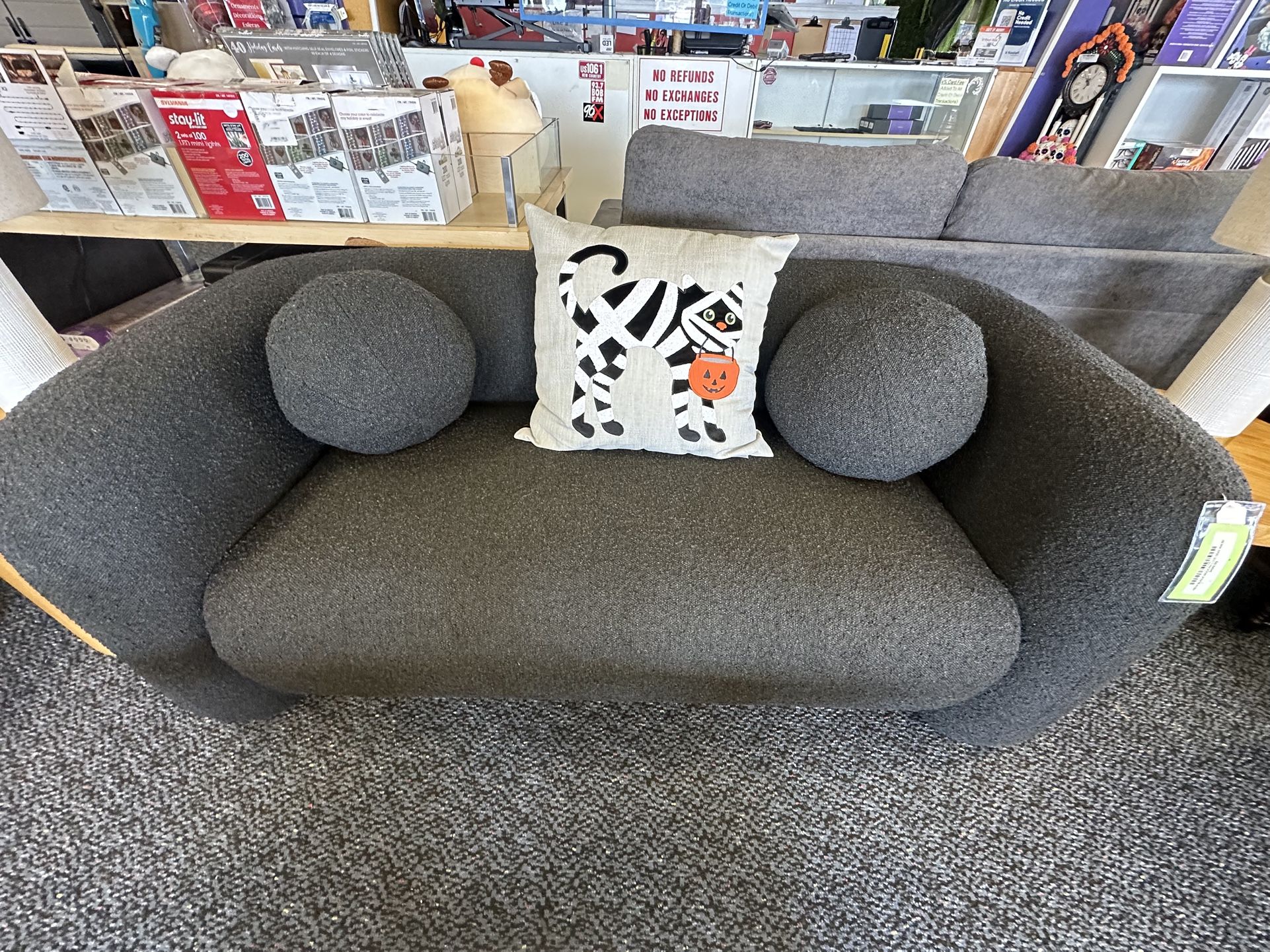 Brand new black modern loveseat
