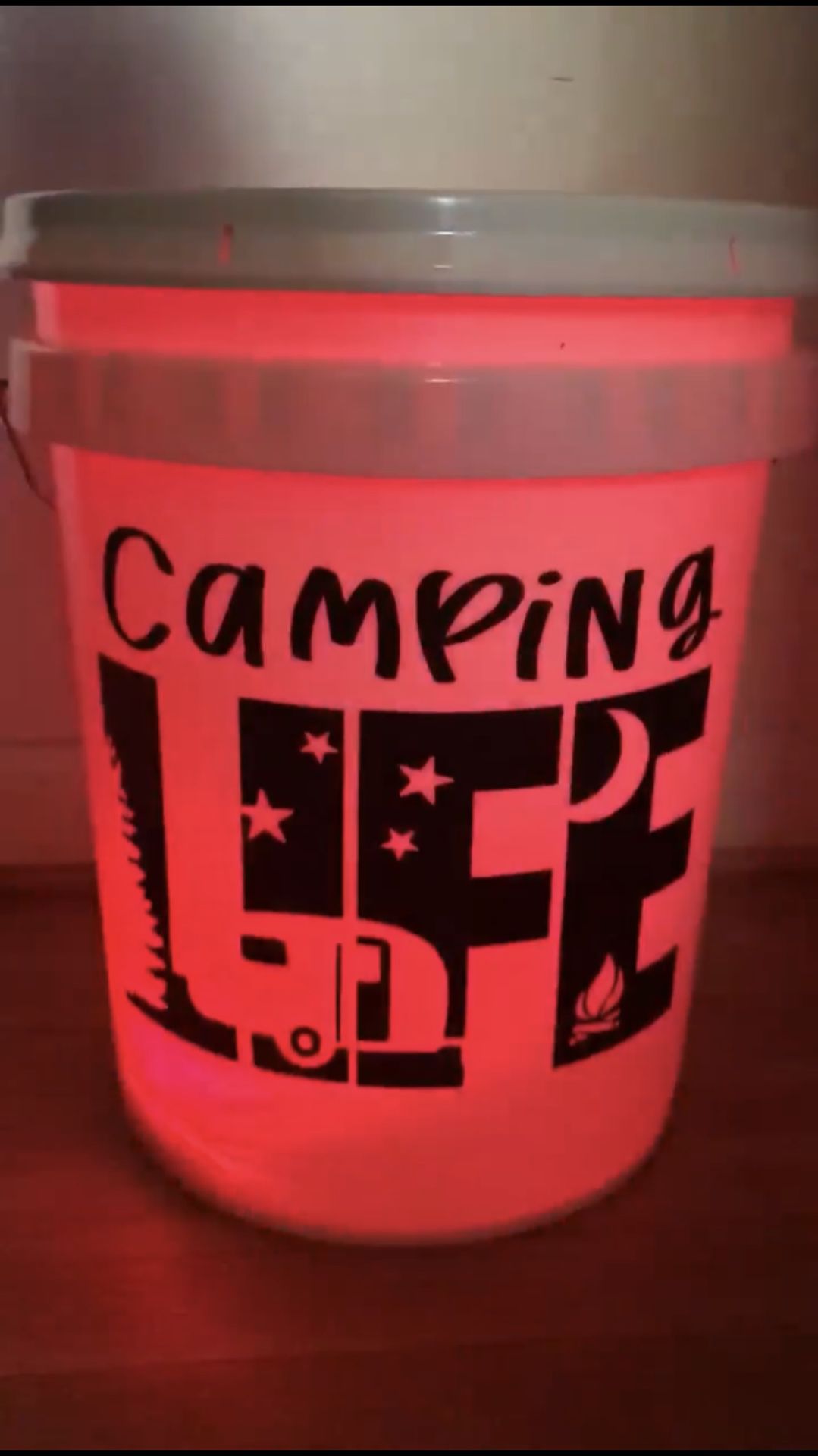 Camping bucket with led light with remote