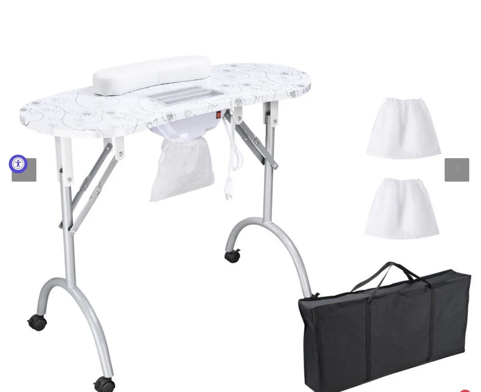 Rolling Manicure Table Cosmetology Case On Wheels. 