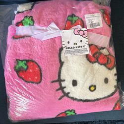 Hello Kitty Faux Rabbit Fue Throw
