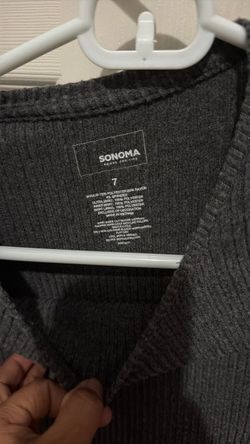 Sonoma Girls Size 7 Gray Ribbed Dress