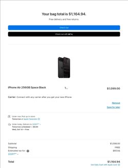 BRAND NEW SEALED!! iPhone Air 256GB Space Black