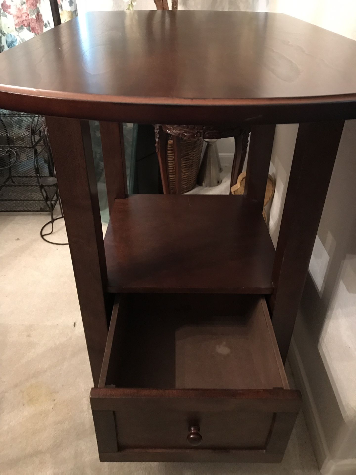 Dining table, counter height with drawer