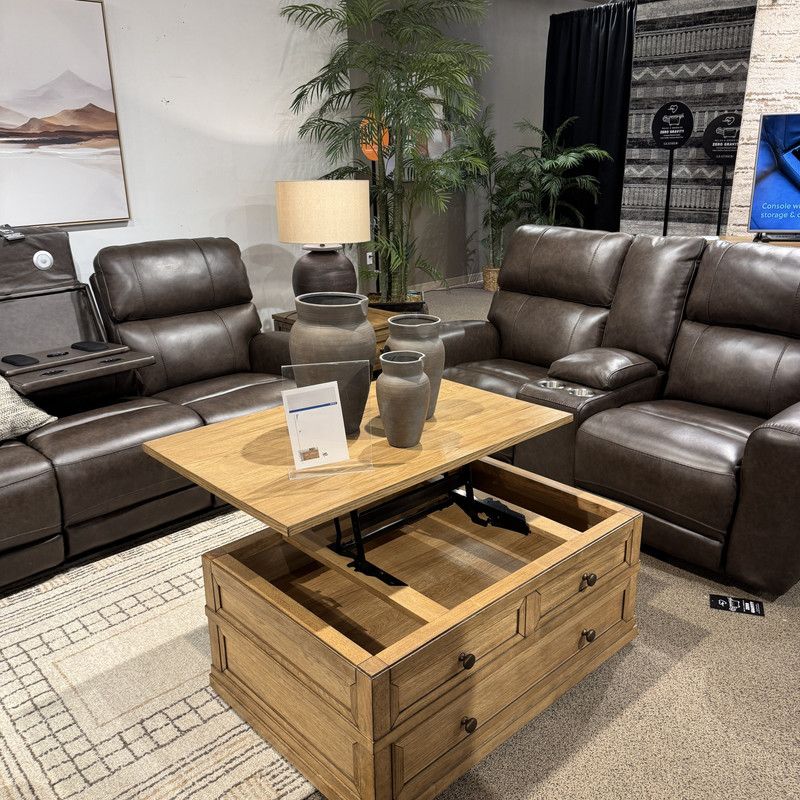 Light Brown Lift-Top Coffee Table 