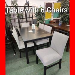 ✨ Clearance Black Table with 6 Chairs
