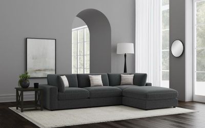 Dark Gray Sectional Sofa with Chaise- finance available $39 down