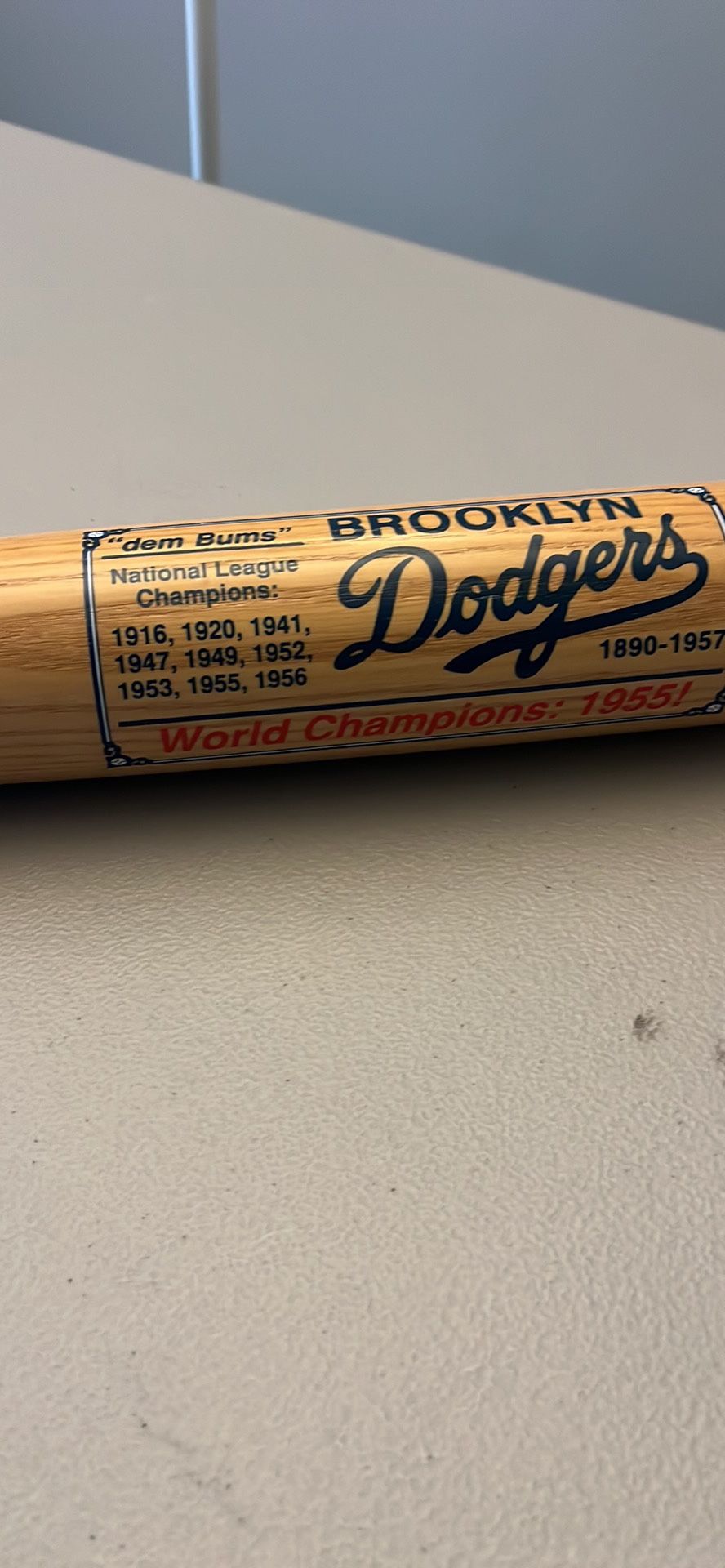 Signed Brooklyn Dodger Cooperation Bat by Pee Wee Reese