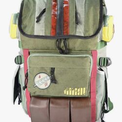 Coslive Boba Fett casual travel backpack, school bag, cosplay accessory for outdoor activities