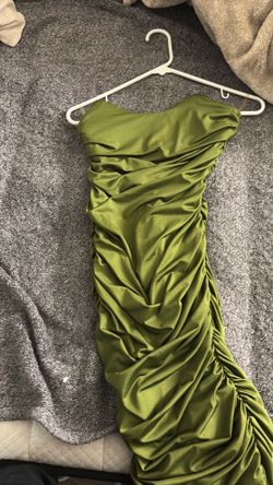 Green corset maxi dress