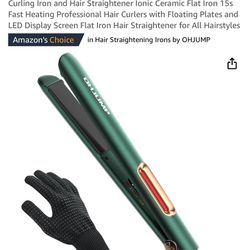 Curling Iron and Hair Straightener Ionic Ceramic Flat Iron 15s Fast Heating Professional Hair Curler