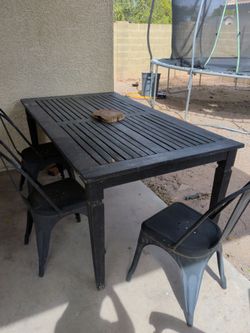 Wooden outdoor patio table