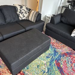 Couch and Ottoman Set