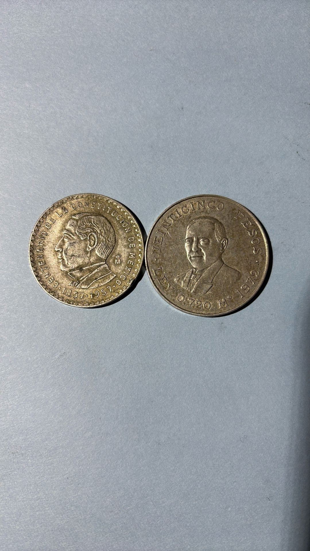 Mexican Silver Coins. 2 pcs.