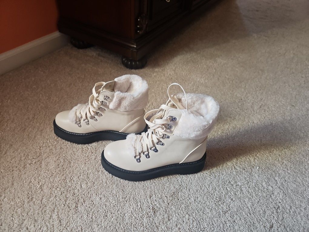 Cream Snow Boots