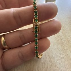 Bracelet Oro 21k And Colombian Emeralds