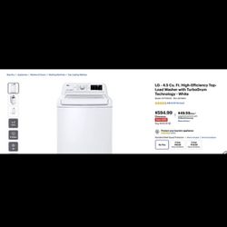 LG - 4.5 Cu. Ft. High-Efficiency Top-Load Washer with TurboDrum Technology - White