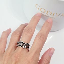 925 Sterling Silver Unisex Cuff Ring Band Gift