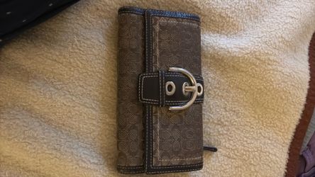 COACH soho signature checkbook wallet