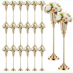 8 Pcs Gold Metal Centerpieces