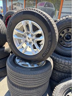 CHEVY TAHOE OR SILVERADO. 18”. WHEELS  MICHELIN TIRES