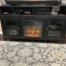 Tv stand with fireplace