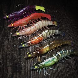 6 Pack BRAND NEW 3.5” Shrimp Rigs Saltwater Freshwater Fishing Lures Tackle 0.4oz