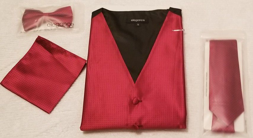 Men's Vest Tie Bow 4 Pieces Set 