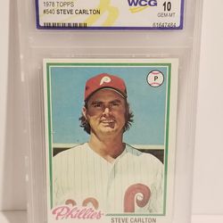 Steve Carlton 1978 Topps Baseball Card Graded 10 Gem Mint Phillies