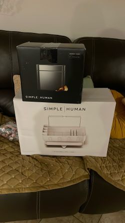 SimpleHuman Countertop Trash Can + Dish Rack 