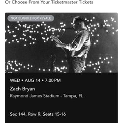 2 Zach Bryan Tampa Tickets 
