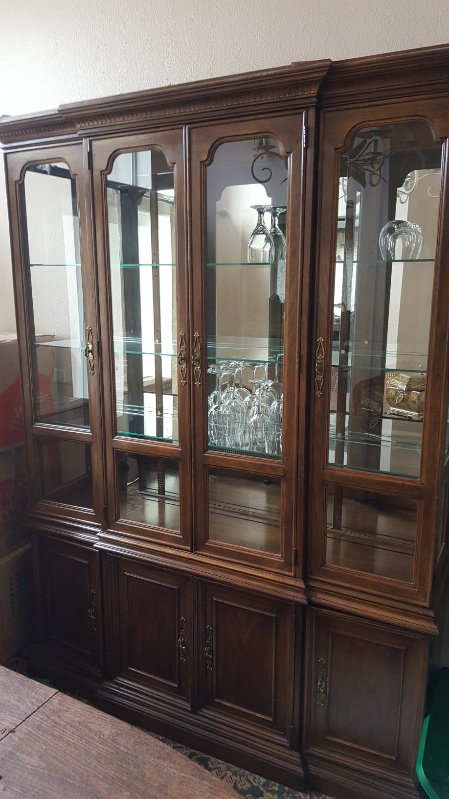 FREE Drexel Heritage China cabinet. Two pieces. Heavy