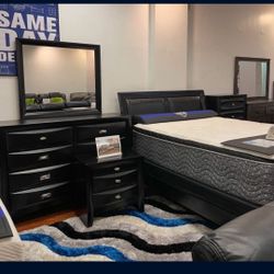 *Holiday Flash Sale!!!*---Sleek Emily Black Bed/Dresser Sets---From $449!!!---Delivery/$10 Down Financing😉