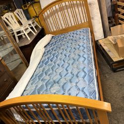Twin Size Single Bed With Mattress Set