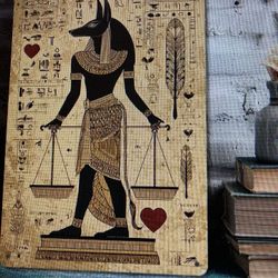 2D Flat Aluminum Sign. Egyptian God Anubis. 