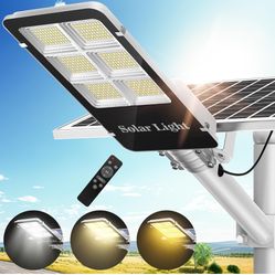 6000W Solar Street Lights Outdoor - Solar Parking Lot Lights Commercial Remote Control, Solar Lights Outdoor Waterproof Solar Street Light Dusk to Daw