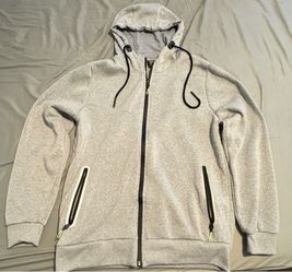 New Fashion men’s grey zip-up hoodie Size Large