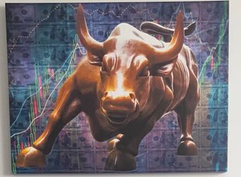 Charging Bull Wall Street Canvas Art