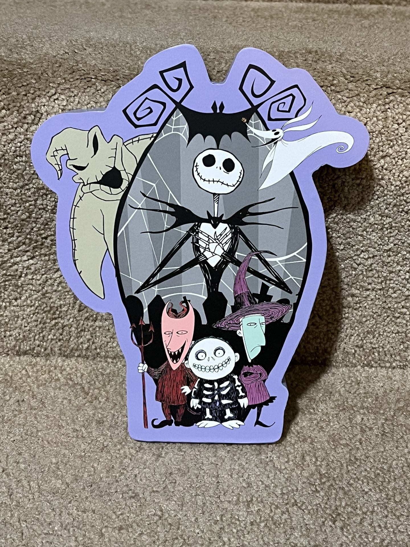 New Disney Nightmare before Christmas Wooden Coffin Tabke décor Halloween