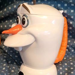 Olaf Souvenir Cup With Flip Top...pre-owned In Very Good Condition 