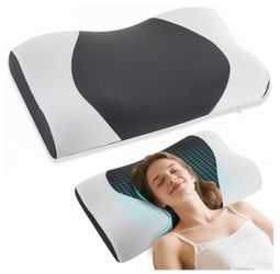MOONOUU Deep Sleep Pillow Cloud-Soft Tech Memory Foam Ice Silk Fabric #sleep #memoryfoam