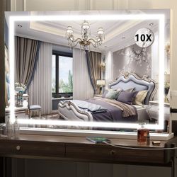 NEW 32"x 22" Vanity Makeup Mirror w/LED Lights - 3-Color Dimmable Memory Touch - $160 Retail